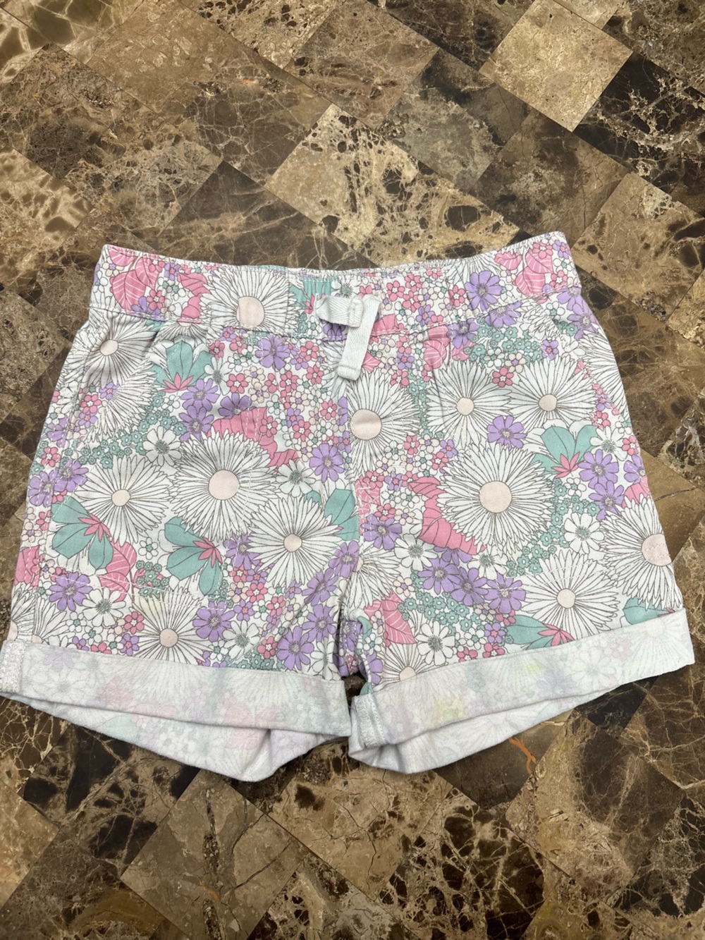 Levi's Floral Pastel Daisy Print Shorts 7 years